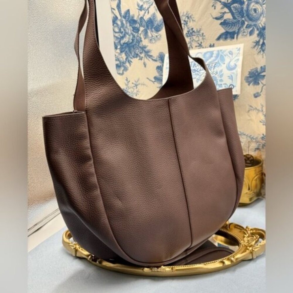 🆕 OROTON 🧿 NWOT Emilia Tote Bag, Bear Brown Leather - Picture 6 of 15